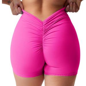 imageYEOREO Daze Workout Shorts Womens Scrunch Butt Gym Shorts for Women V Back Booty Butt Lifting Biker Compression ShortsPink