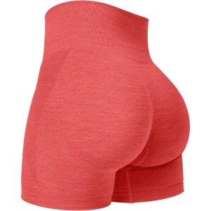 imageYEOREO Seamless High Waisted Shorts for Women Smile Contour Biker Shorts Gym Yoga WorkoutCandy