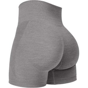 imageYEOREO Seamless High Waisted Shorts for Women Smile Contour Biker Shorts Gym Yoga WorkoutLight Grey