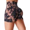 imageYEOREO Scrunch Workout Shorts Butt Lifting Jada Shorts Tie Dye Seamless Gym Biker Screen Print 36quot Training ShortsBrown