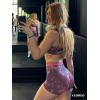 imageYEOREO Scrunch Workout Shorts Butt Lifting Jada Shorts Tie Dye Seamless Gym Biker Screen Print 36quot Training ShortsChestnut