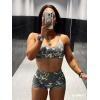 imageYEOREO Scrunch Workout Shorts Butt Lifting Jada Shorts Tie Dye Seamless Gym Biker Screen Print 36quot Training ShortsGrey Beige