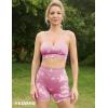 imageYEOREO Scrunch Workout Shorts Butt Lifting Jada Shorts Tie Dye Seamless Gym Biker Screen Print 36quot Training ShortsPeach Pink