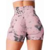 imageYEOREO Scrunch Workout Shorts Butt Lifting Jada Shorts Tie Dye Seamless Gym Biker Screen Print 36quot Training ShortsPink