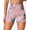 imageYEOREO Scrunch Workout Shorts Butt Lifting Jada Shorts Tie Dye Seamless Gym Biker Screen Print 36quot Training ShortsPink