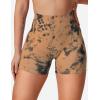 imageYEOREO Scrunch Workout Shorts Butt Lifting Jada Shorts Tie Dye Seamless Gym Biker Screen Print 36quot Training ShortsYellow Brown