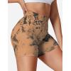 imageYEOREO Scrunch Workout Shorts Butt Lifting Jada Shorts Tie Dye Seamless Gym Biker Screen Print 36quot Training ShortsYellow Brown