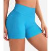 imageYEOREO Workout Shorts Women 45quot Biker Gym Shorts Suthleah Tummy Control Seamless Scrunch Butt Lifting Running Yoga ShortsBright Blue