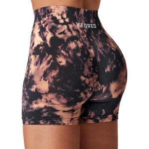 imageYEOREO Scrunch Workout Shorts Butt Lifting Jada Shorts Tie Dye Seamless Gym Biker Screen Print 36quot Training ShortsBrown