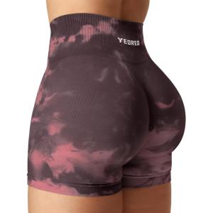 imageYEOREO Scrunch Workout Shorts Butt Lifting Jada Shorts Tie Dye Seamless Gym Biker Screen Print 36quot Training ShortsChestnut