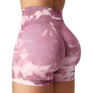 imageYEOREO Scrunch Workout Shorts Butt Lifting Jada Shorts Tie Dye Seamless Gym Biker Screen Print 36quot Training ShortsPeach Pink