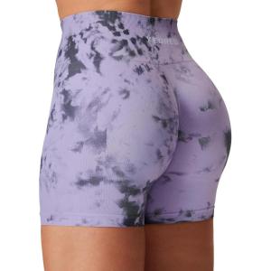 imageYEOREO Scrunch Workout Shorts Butt Lifting Jada Shorts Tie Dye Seamless Gym Biker Screen Print 36quot Training ShortsPurple