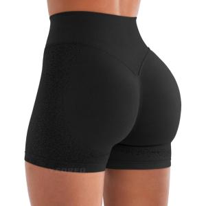 imageYEOREO Workout Shorts Women 45quot Biker Gym Shorts Suthleah Tummy Control Seamless Scrunch Butt Lifting Running Yoga ShortsBlack