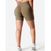 imageYEOREO Women Seamless Scrunch Workout Shorts High Waisted Intensify Running Gym Yoga WorkoutSolid Brown