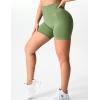 imageYEOREO Women Seamless Scrunch Workout Shorts High Waisted Intensify Running Gym Yoga WorkoutSolid Green