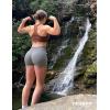 imageYEOREO Women Seamless Scrunch Workout Shorts High Waisted Intensify Running Gym Yoga WorkoutSolid Grey