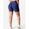 imageYEOREO Women Seamless Scrunch Workout Shorts High Waisted Intensify Running Gym Yoga WorkoutTrue Indigo