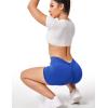imageYEOREO Workout Scrunch Shorts Women V Back Gym Butt Lifting Liz High Waisted Seamless ShortsBlue