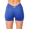 imageYEOREO Workout Scrunch Shorts Women V Back Gym Butt Lifting Liz High Waisted Seamless ShortsBlue