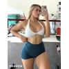 imageYEOREO Workout Scrunch Shorts Women V Back Gym Butt Lifting Liz High Waisted Seamless ShortsBluegreen