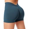 imageYEOREO Workout Scrunch Shorts Women V Back Gym Butt Lifting Liz High Waisted Seamless ShortsBluegreen
