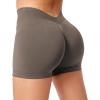 imageYEOREO Workout Scrunch Shorts Women V Back Gym Butt Lifting Liz High Waisted Seamless ShortsChestnut Brown
