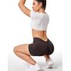 imageYEOREO Workout Scrunch Shorts Women V Back Gym Butt Lifting Liz High Waisted Seamless ShortsChocolate