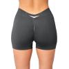 imageYEOREO Workout Scrunch Shorts Women V Back Gym Butt Lifting Liz High Waisted Seamless ShortsDark Grey