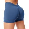 imageYEOREO Workout Scrunch Shorts Women V Back Gym Butt Lifting Liz High Waisted Seamless ShortsDenimblue