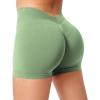 imageYEOREO Workout Scrunch Shorts Women V Back Gym Butt Lifting Liz High Waisted Seamless ShortsGreen