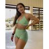 imageYEOREO Workout Scrunch Shorts Women V Back Gym Butt Lifting Liz High Waisted Seamless ShortsGreen