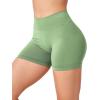 imageYEOREO Workout Scrunch Shorts Women V Back Gym Butt Lifting Liz High Waisted Seamless ShortsGreen