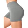 imageYEOREO Workout Scrunch Shorts Women V Back Gym Butt Lifting Liz High Waisted Seamless ShortsLight Gray