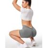 imageYEOREO Workout Scrunch Shorts Women V Back Gym Butt Lifting Liz High Waisted Seamless ShortsLight Gray