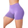 imageYEOREO Workout Scrunch Shorts Women V Back Gym Butt Lifting Liz High Waisted Seamless ShortsTaro Purple