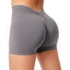 imageYEOREO Workout Scrunch Shorts Women V Back Gym Butt Lifting Liz High Waisted Seamless ShortsTaupe
