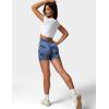imageYEOREO Workout Scrunch Shorts Women V Back Gym Butt Lifting Liz High Waisted Seamless ShortsTie Dye Deep Blue