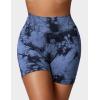 imageYEOREO Workout Scrunch Shorts Women V Back Gym Butt Lifting Liz High Waisted Seamless ShortsTie Dye Deep Blue
