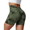 imageYEOREO Workout Scrunch Shorts Women V Back Gym Butt Lifting Liz High Waisted Seamless ShortsTie Dye Green
