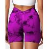 imageYEOREO Workout Scrunch Shorts Women V Back Gym Butt Lifting Liz High Waisted Seamless ShortsTie Dye Purple Pink