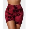 imageYEOREO Workout Scrunch Shorts Women V Back Gym Butt Lifting Liz High Waisted Seamless ShortsTie Dye Red