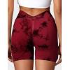 imageYEOREO Workout Scrunch Shorts Women V Back Gym Butt Lifting Liz High Waisted Seamless ShortsTie Dye Red