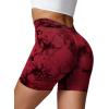 imageYEOREO Workout Scrunch Shorts Women V Back Gym Butt Lifting Liz High Waisted Seamless ShortsTie Dye Red