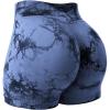 imageYEOREO Workout Scrunch Shorts Women V Back Gym Butt Lifting Liz High Waisted Seamless ShortsTie Dye Deep Blue