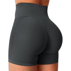 imageYEOREO Women Seamless Scrunch Workout Shorts High Waisted Intensify Running Gym Yoga WorkoutAsh