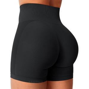 imageYEOREO Women Seamless Scrunch Workout Shorts High Waisted Intensify Running Gym Yoga WorkoutBlack Pro