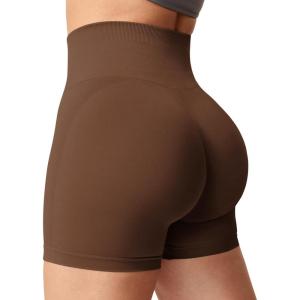 imageYEOREO Women Seamless Scrunch Workout Shorts High Waisted Intensify Running Gym Yoga WorkoutCopper