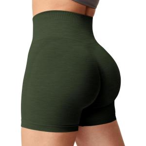 imageYEOREO Women Seamless Scrunch Workout Shorts High Waisted Intensify Running Gym Yoga WorkoutEvergreen