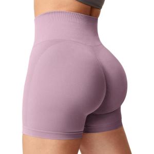 imageYEOREO Women Seamless Scrunch Workout Shorts High Waisted Intensify Running Gym Yoga WorkoutPurpledove