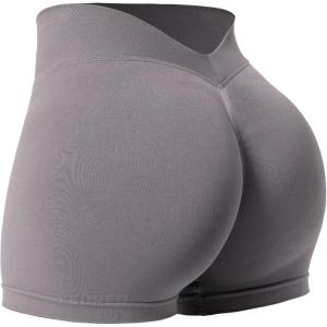 imageYEOREO Workout Scrunch Shorts Women V Back Gym Butt Lifting Liz High Waisted Seamless ShortsTaupe